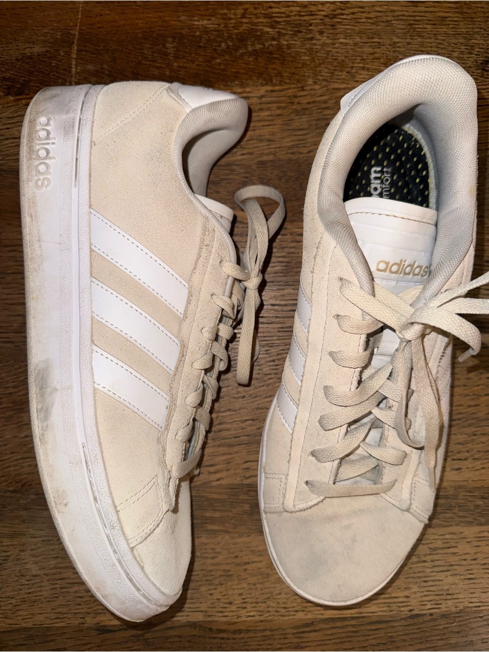 Adidas Grand Court Alpha Suede Sneakers with White Stripes Womens size 11